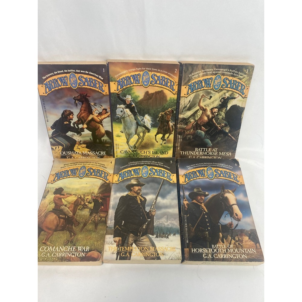 G.A. Carrington Arrow and Saber Western Paperback Lot Books 1-6 Complete Run
